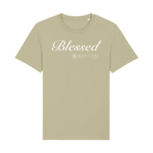 T-shirt Blessed, kleur: Sage