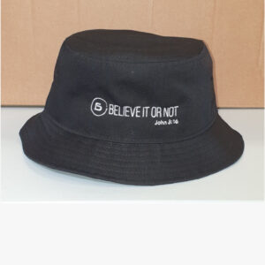 Bucket hat zwart John 3:16